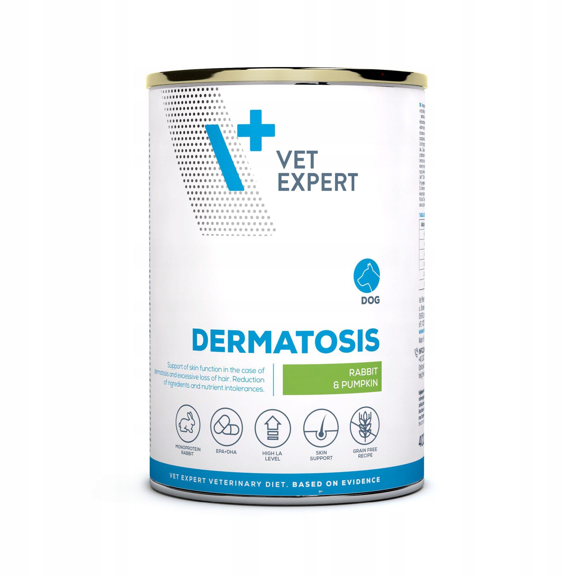 4T VetExpert Dog Dermatosis Rabbit & Pumpkin puszka 400 g