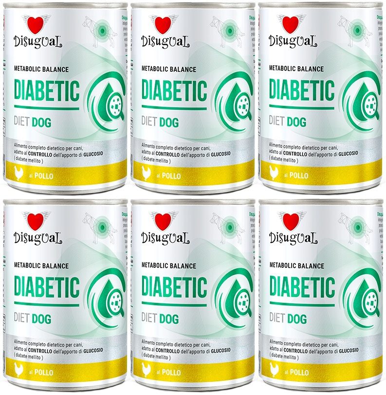 Disugual Dla Psa Mokra Dieta DIABETIC Kurczak 6X400g Cukrzyca