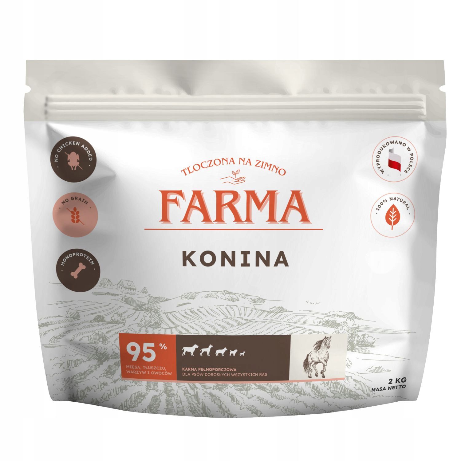 Farma Konina karma Hipoalergiczna dla psa Tłoczona na Zimno 2 kg