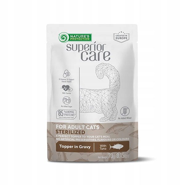 Nature's Protection Adult Cat Sterilised TUŃCZYK W SOSIE dla kota 70g