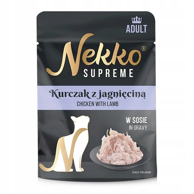 NEKKO SUPREME ADULT Kurczak z jagnięciną w sosie 70g mokra karma dla kota
