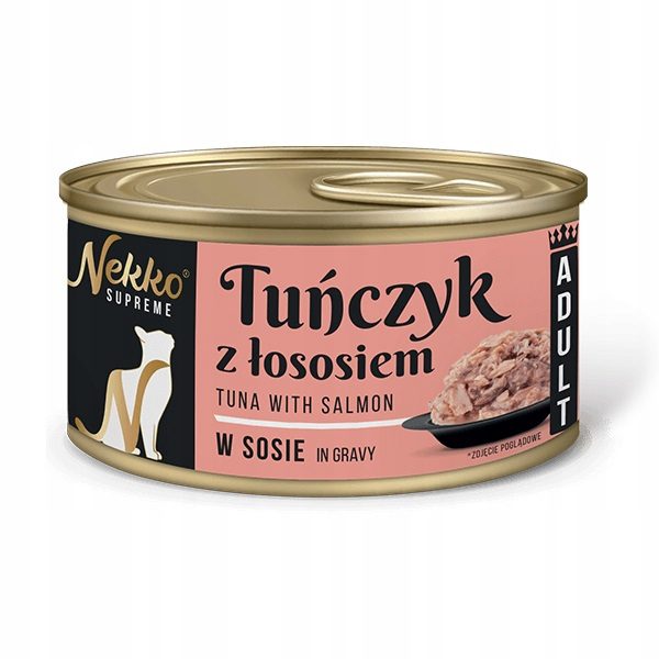 NEKKO SUPREME ADULT Tuńczyk z łososiem w sosie 80g mokra karma dla kotów