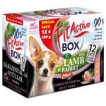 Saszetki FitActive Fit-a-Box 12 x 100g dla psa– jagnięcina i królik (6+6)
