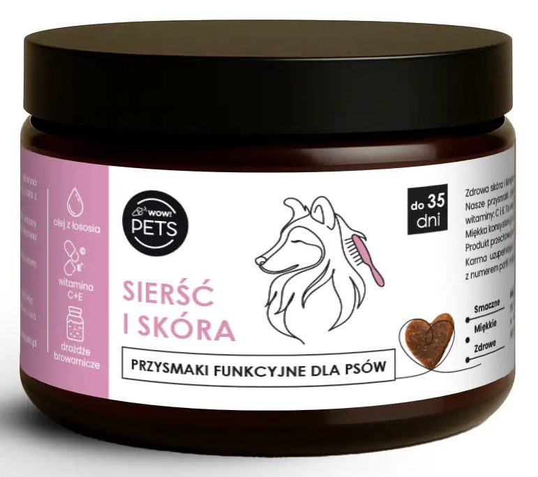 WOWPets  Przysmak, Suplement wspomagający Sierść i Skórę dla PSA, 100 g